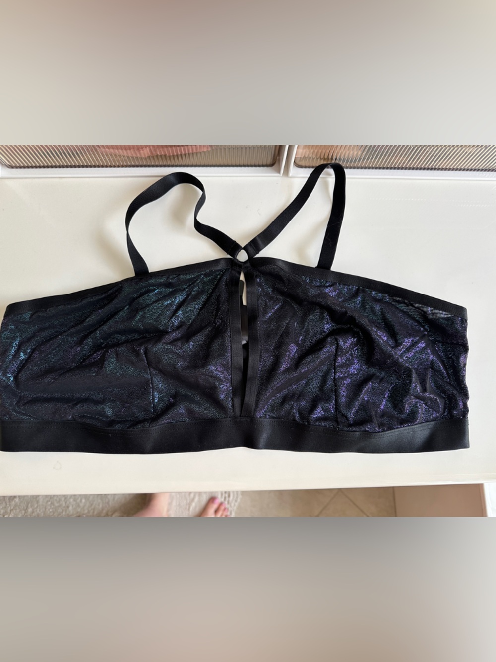 torrid Black Iridescent Bralette with Purple & Blue Sheen